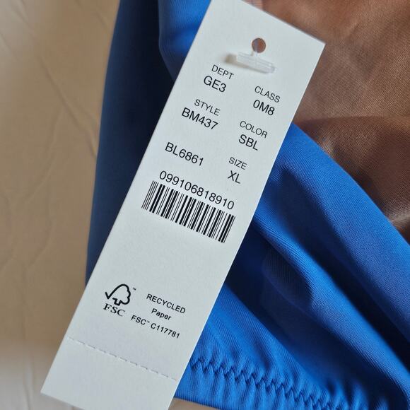 J Crew Scrunchie-Strap Full-Coverage Bikini Bottom Blue Womens X-Large Swim Pool - Picture 5 of 6